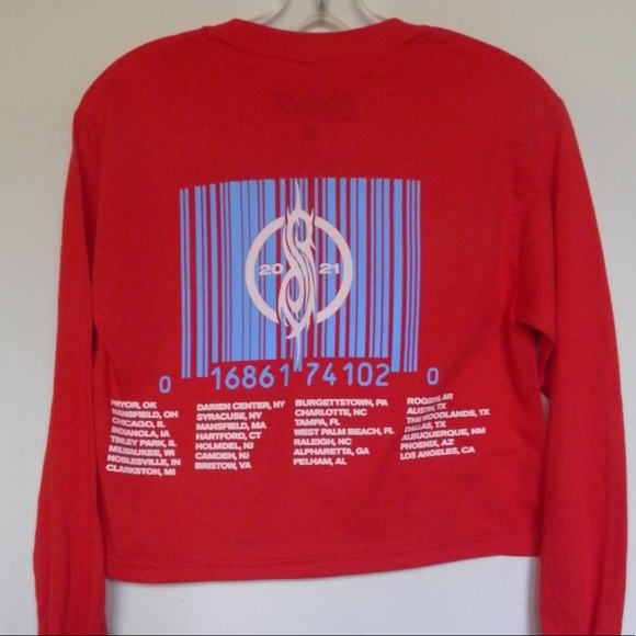 Slipknot Red Goat Skull 2021 Tour Long Sleeve Tee - Picture 4 of 4